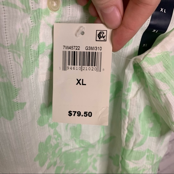 Lucky Brand Puff Sleeve Popover Blouse Green Multi Floral Size Extra Large NWT - Picture 10 of 13